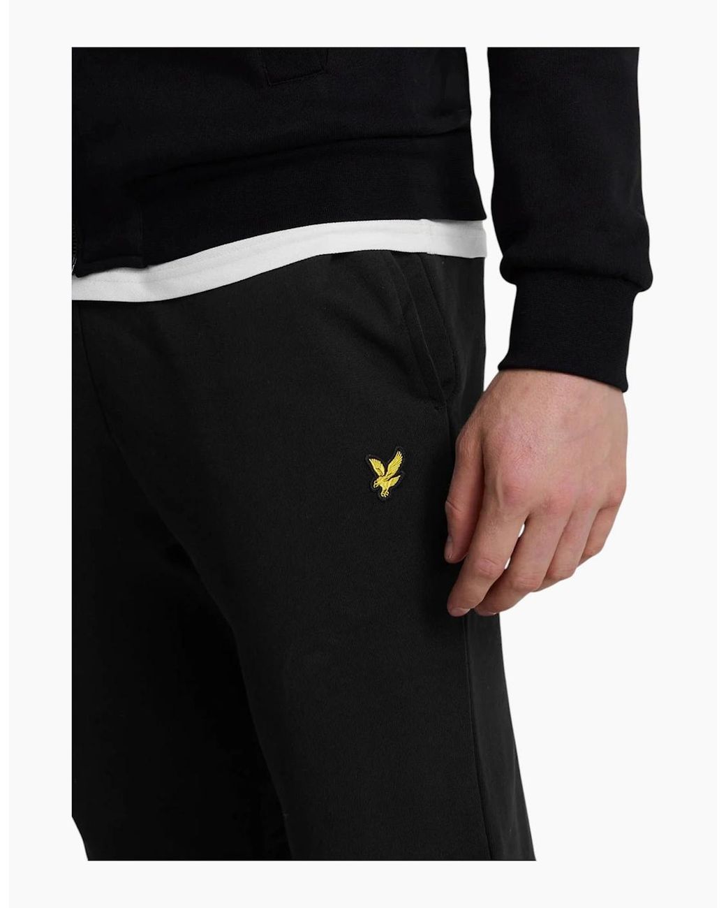 Lyle & Scott Black Lyle & Scott Jogger Fleece Bottom Sweatpants Casual Trousers Sports for men