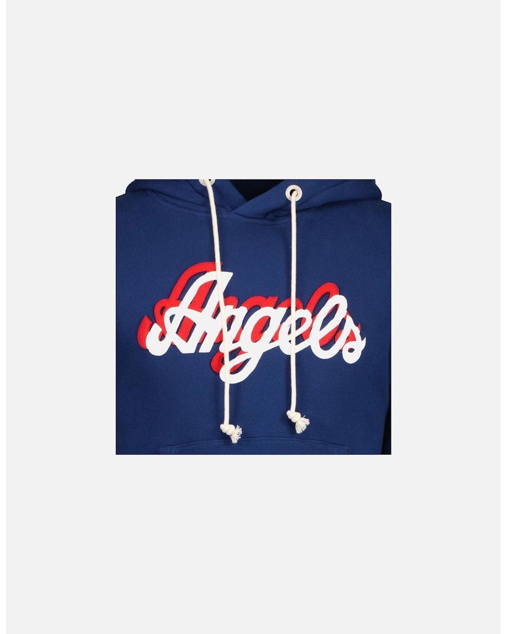Palm Angels Blue Oversized Angels Logo Hoodie for men