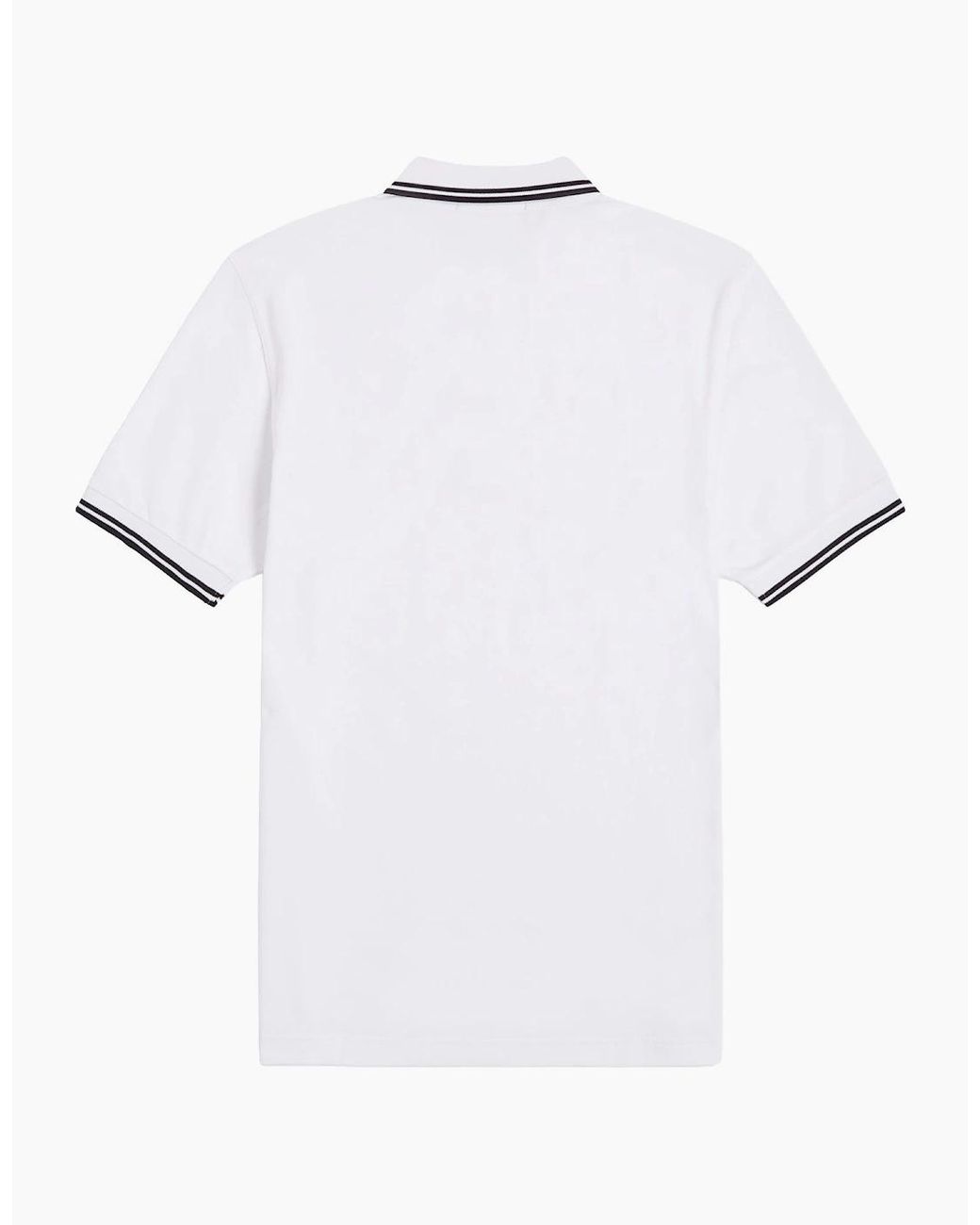 Fred Perry White Twin Tipped Polo Shirt for men