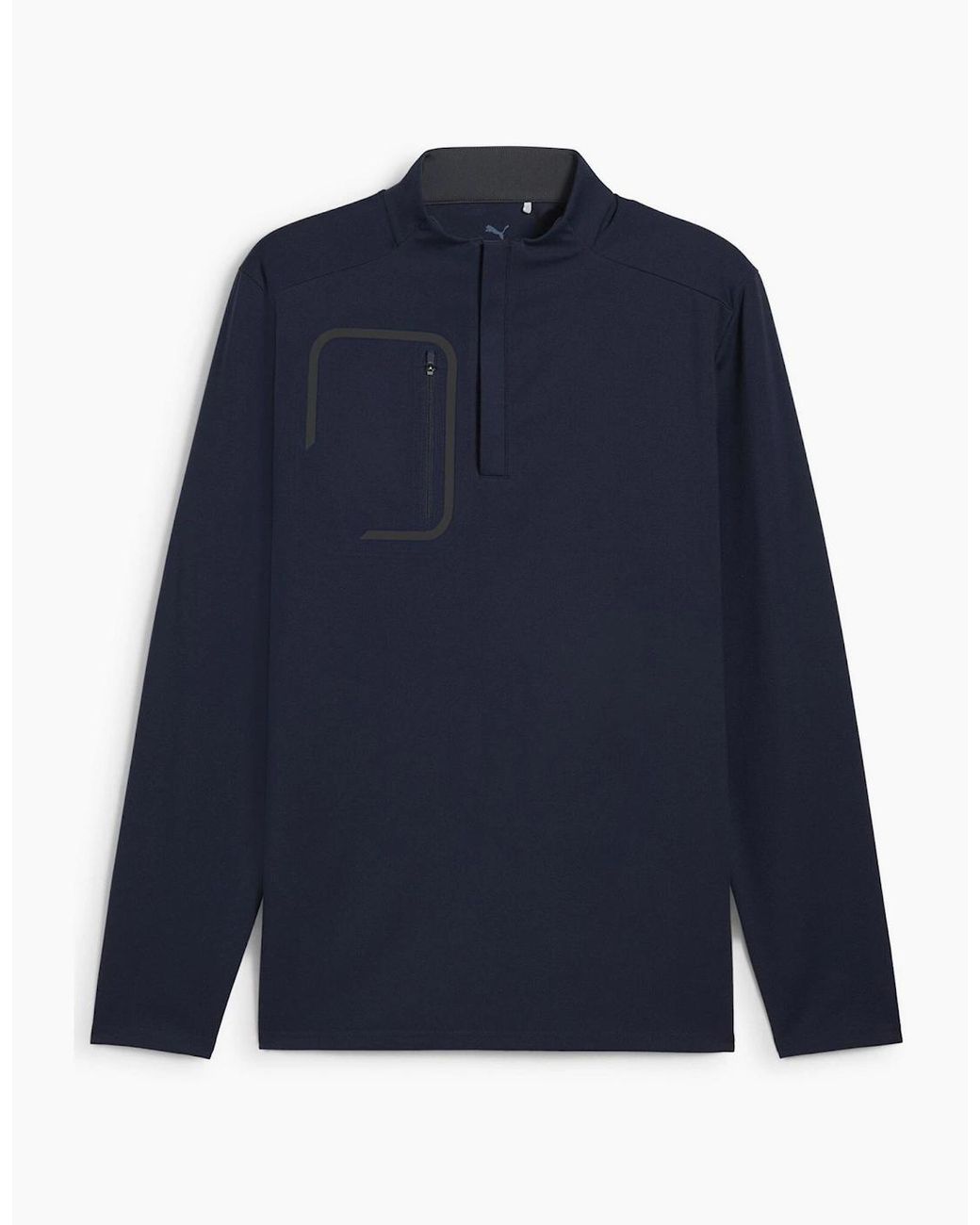 PUMA Blue Tech Chest Pocket Funnel Neck Long Sleeve Sweater for men