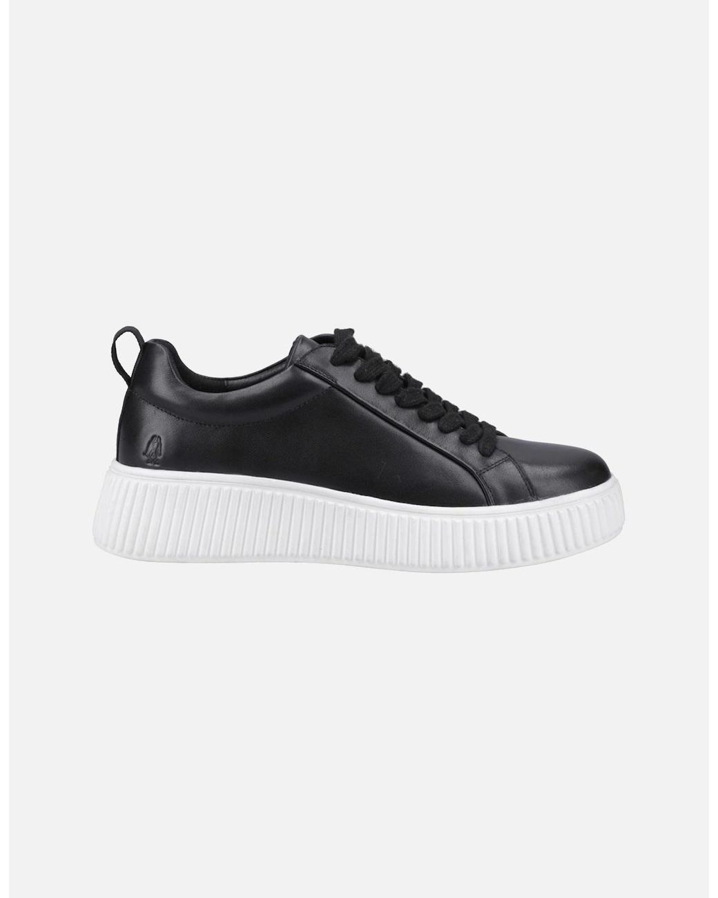 Hush Puppies Black Harlow Leather Trainers