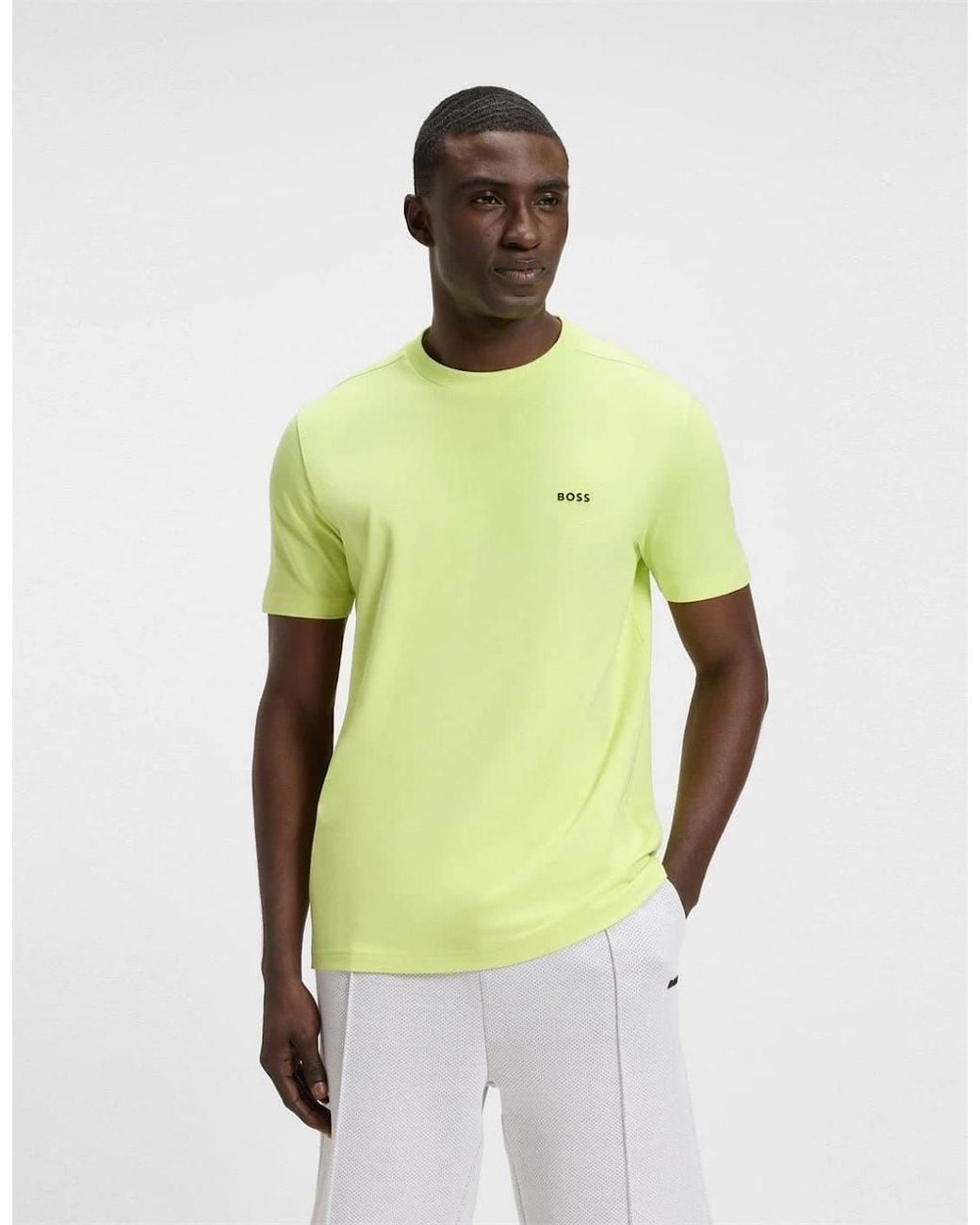 BOSS Logo T-Shirt, Logo Design in Yellow for Men | Lyst UK