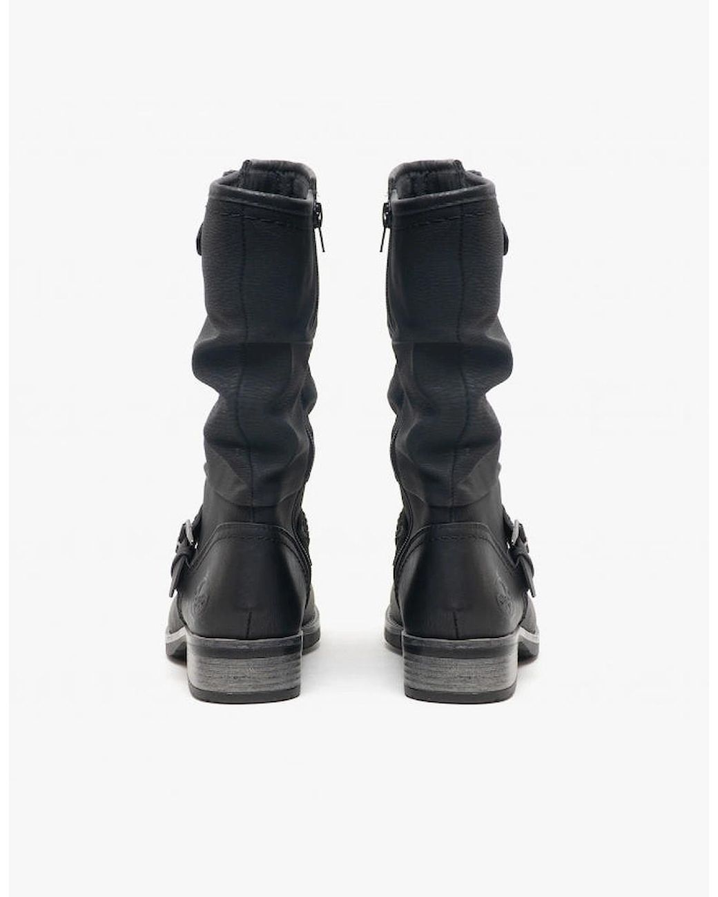 Rieker Black 98860-00 Calf Length Boots
