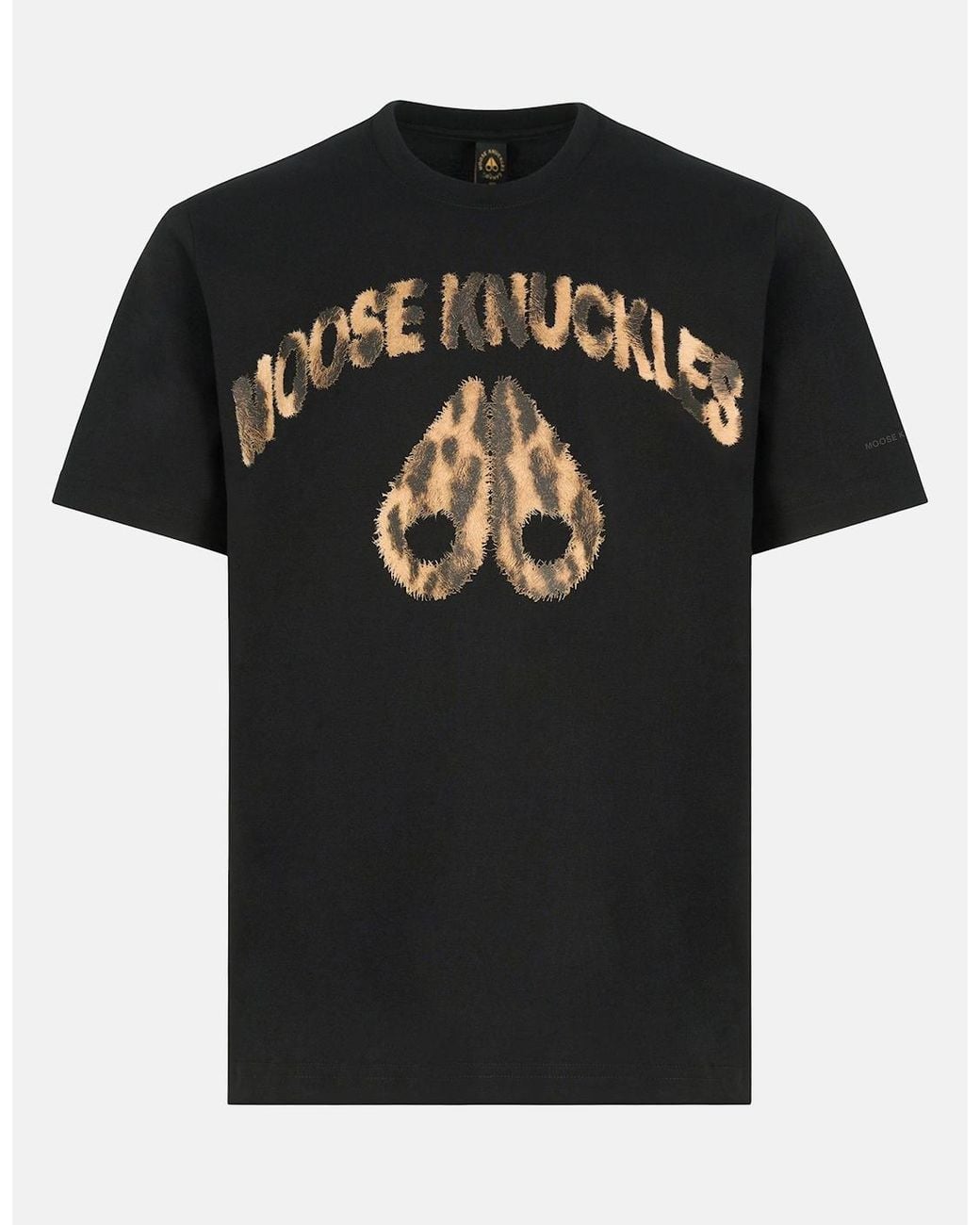 Moose Knuckles Black Leopard Logo T-Shirt for men