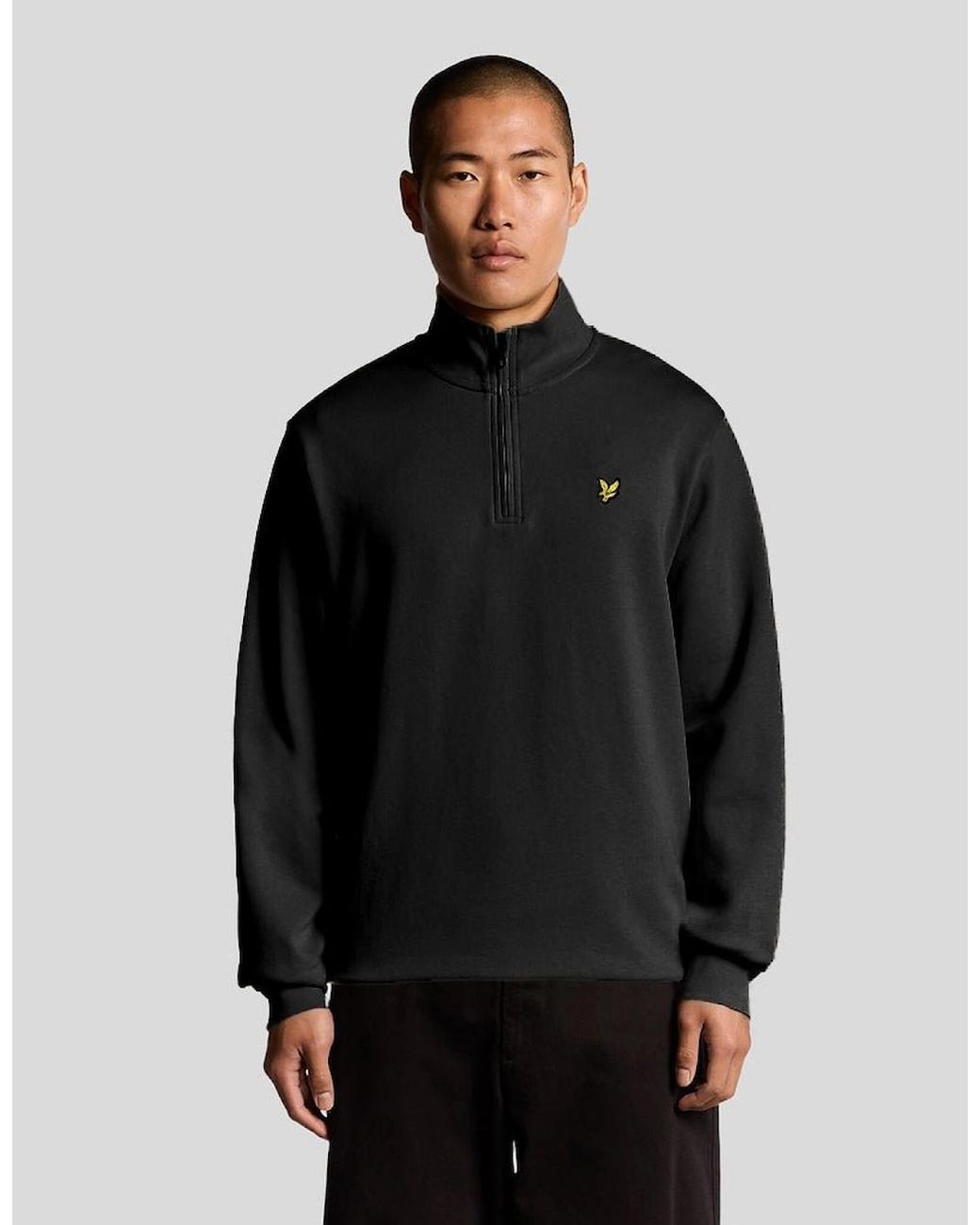 Lyle & Scott Black Everyday 1/4 Zip Cotton Sweatshirt for men