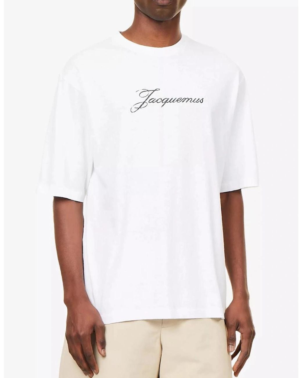 Jacquemus White Signature Logo T-Shirt for men