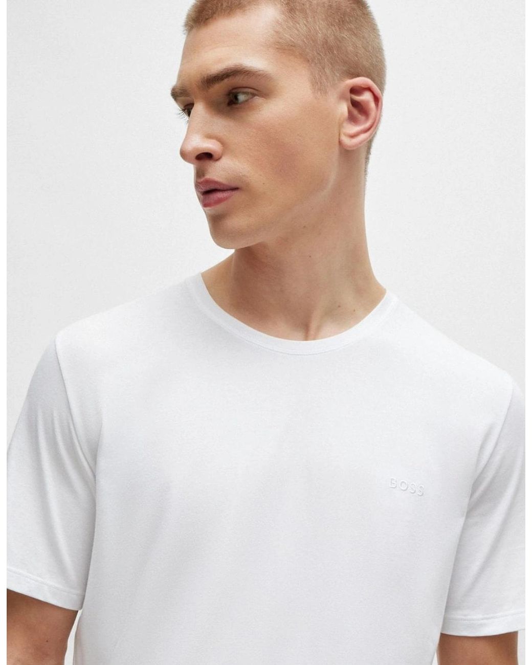 Boss White Boss Mix & Match Stretch-Cotton Regular Fit T-Shirt With Logo Detail for men