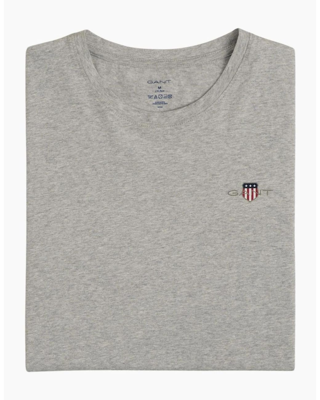 Gant Gray Shield Logo Jersey Pyjama T-Shirt, Light Melange for men