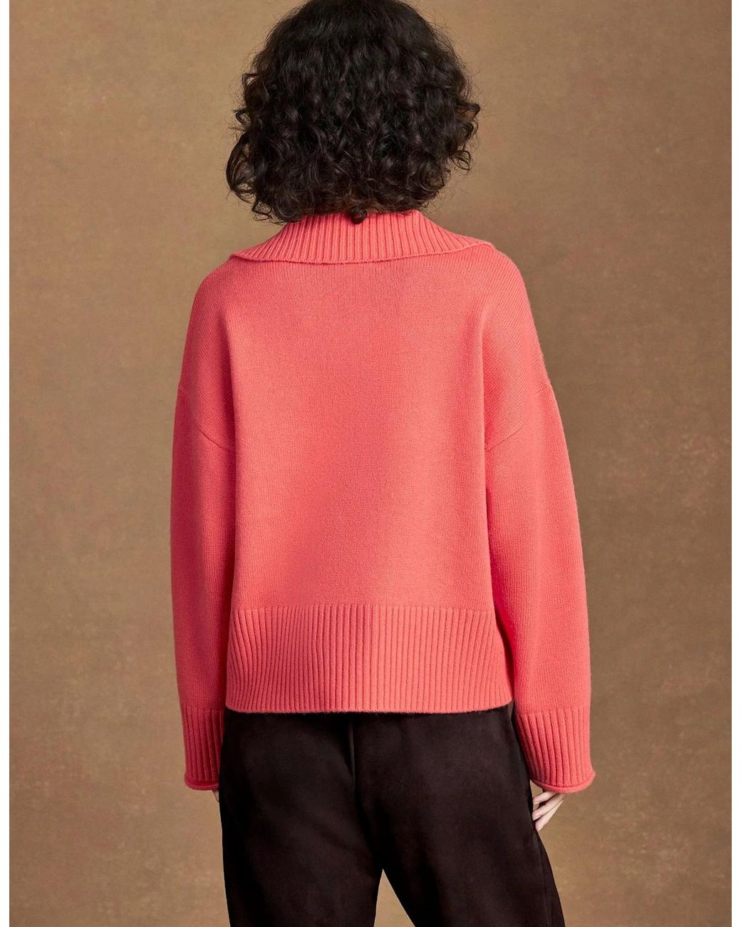 Ro&zo Red Coral Collar Jumper With Cashmere