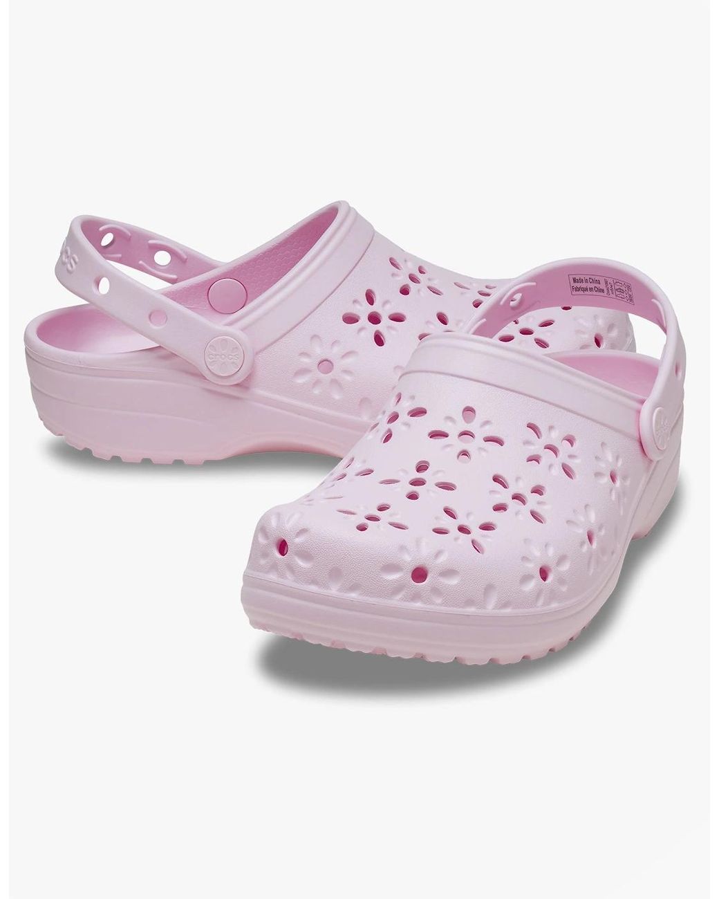 CROCSTM Pink 210927 Classic Floral Cut Out Clogs