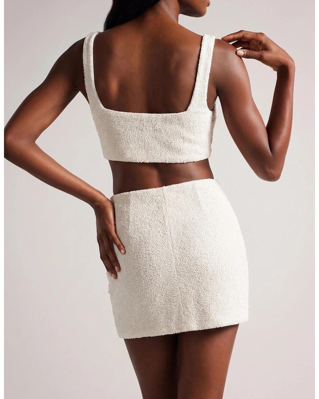 Oceanus White Arizona Ivory Beaded Co-Ord