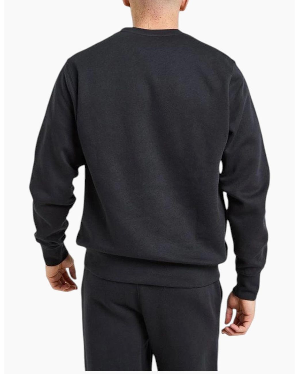 Nike Black Sweatshirt Club Swoosh Casual Sportswear Pullover Top Cotton New for men