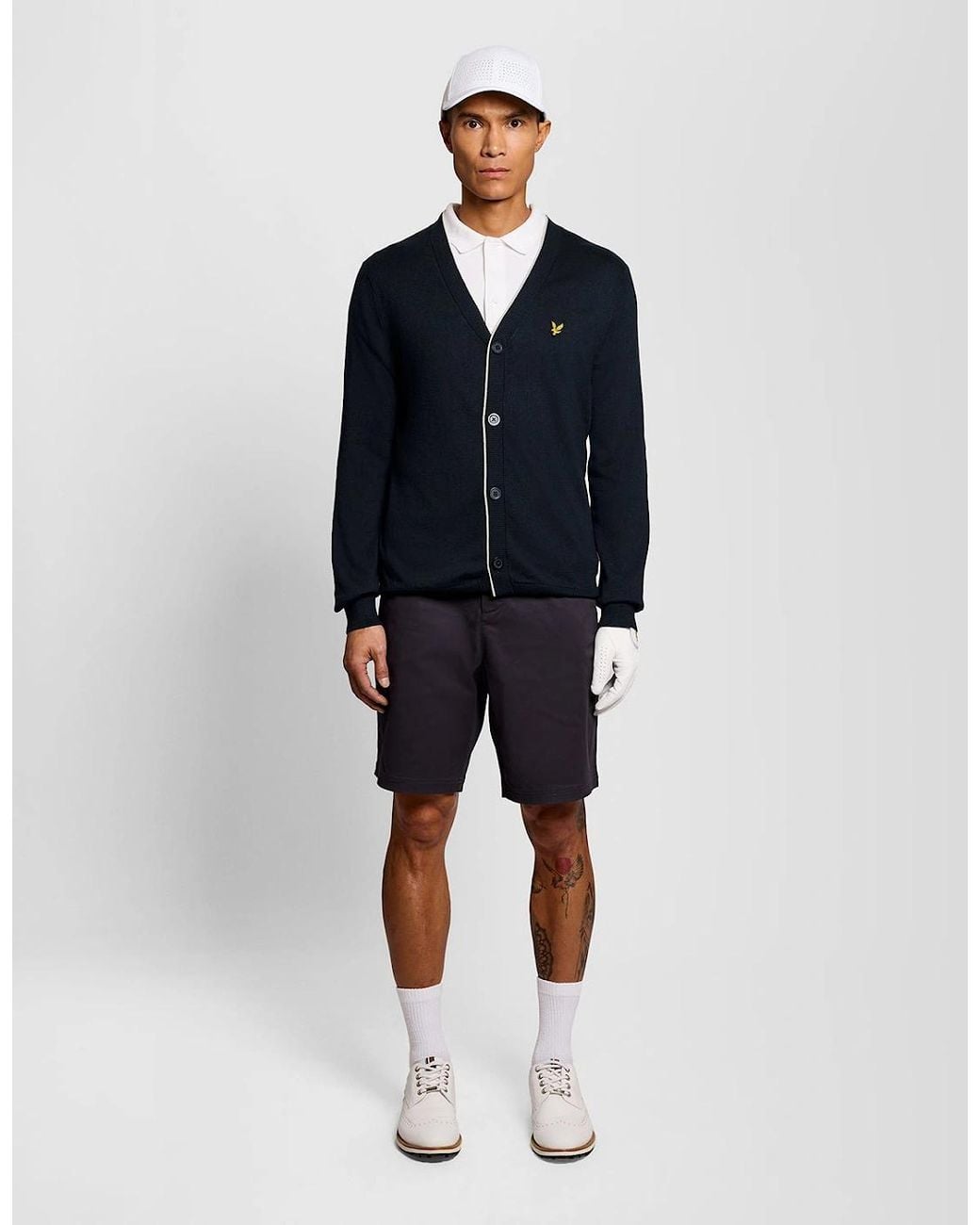 Lyle & Scott Blue Lightweight Knitted Cardigan for men