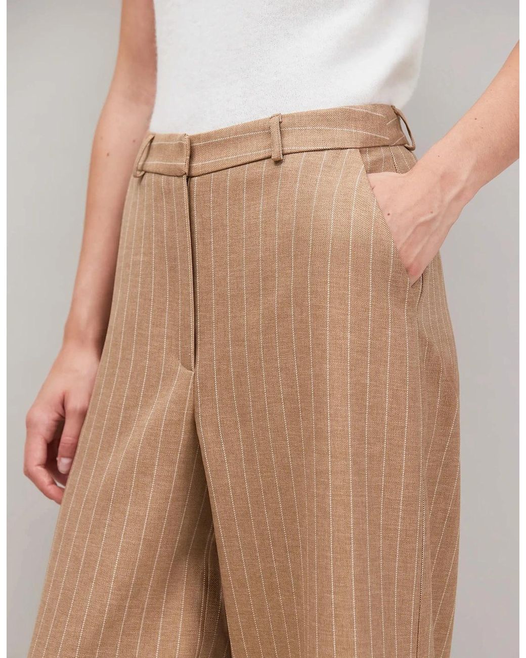 Ro&zo Natural Caramel Pinstripe Trouser