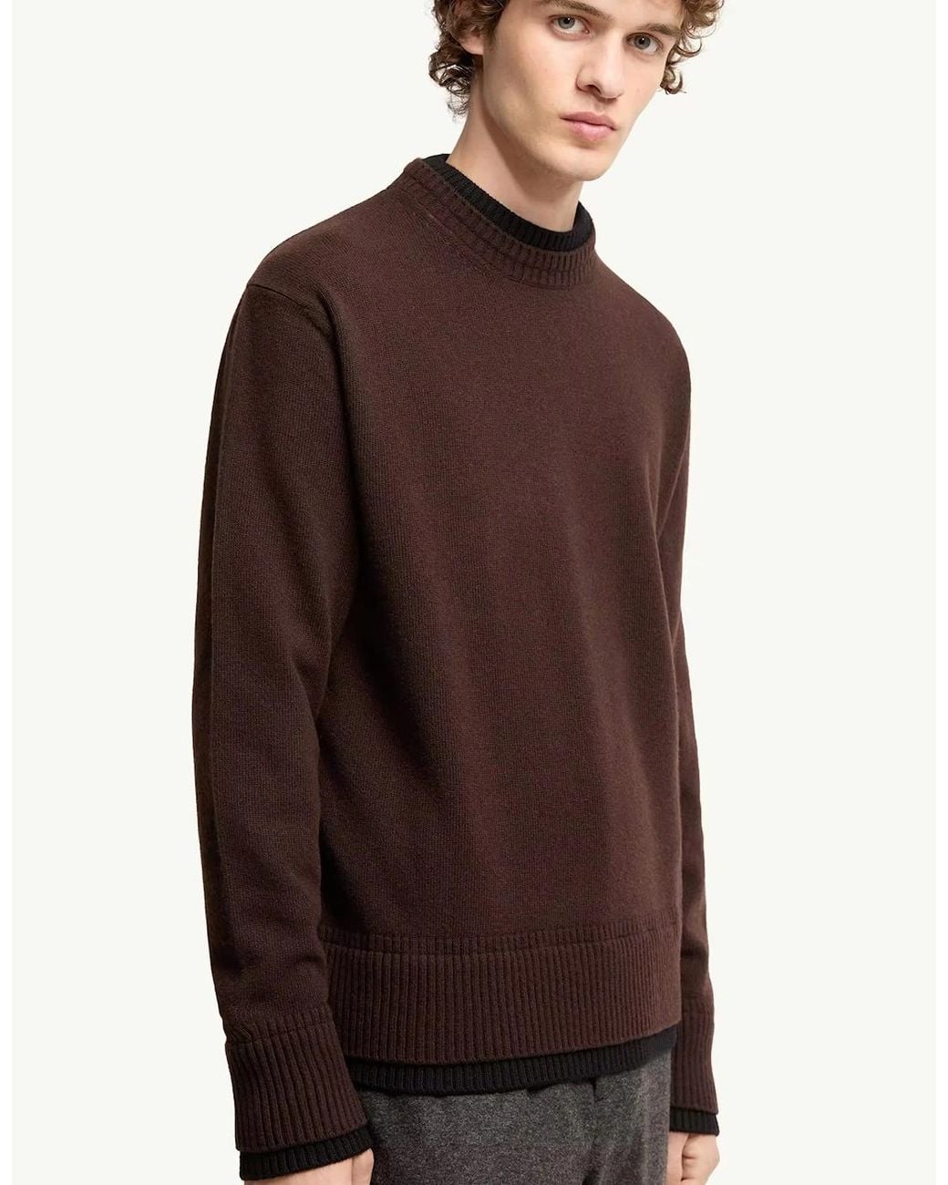 Moncler Brown Crewneck Sweater for men