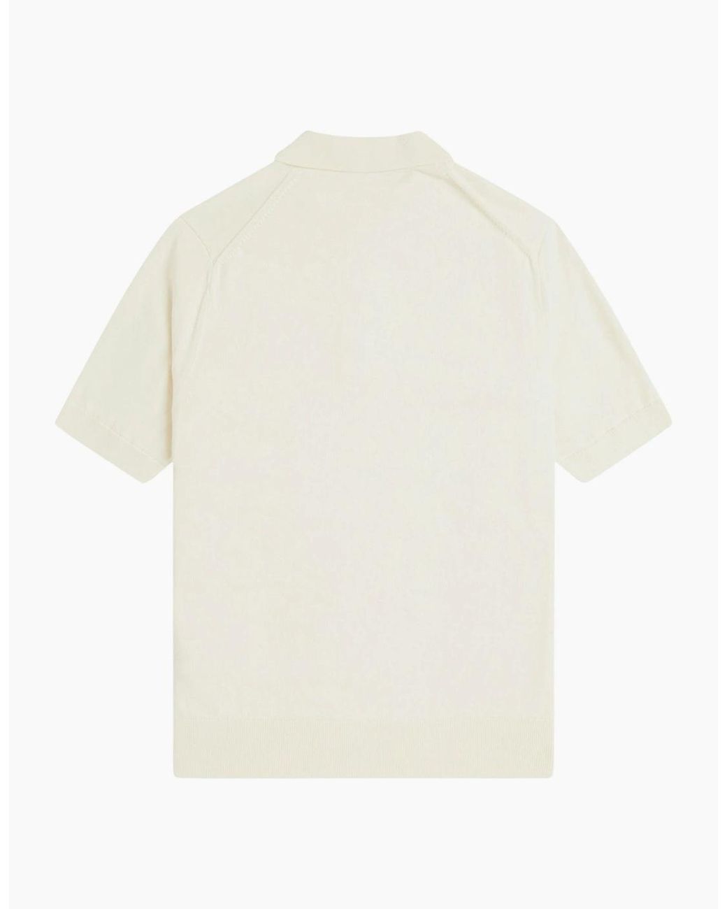 Fred Perry White Cotton Knitted Polo Shirt for men