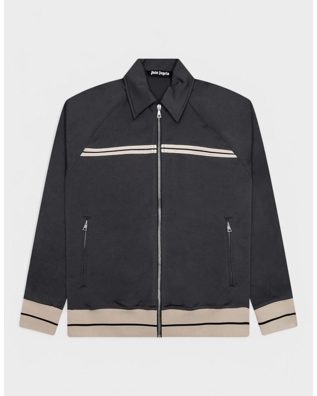 Palm Angels Black Mini Tape Track Jacket Dark for men