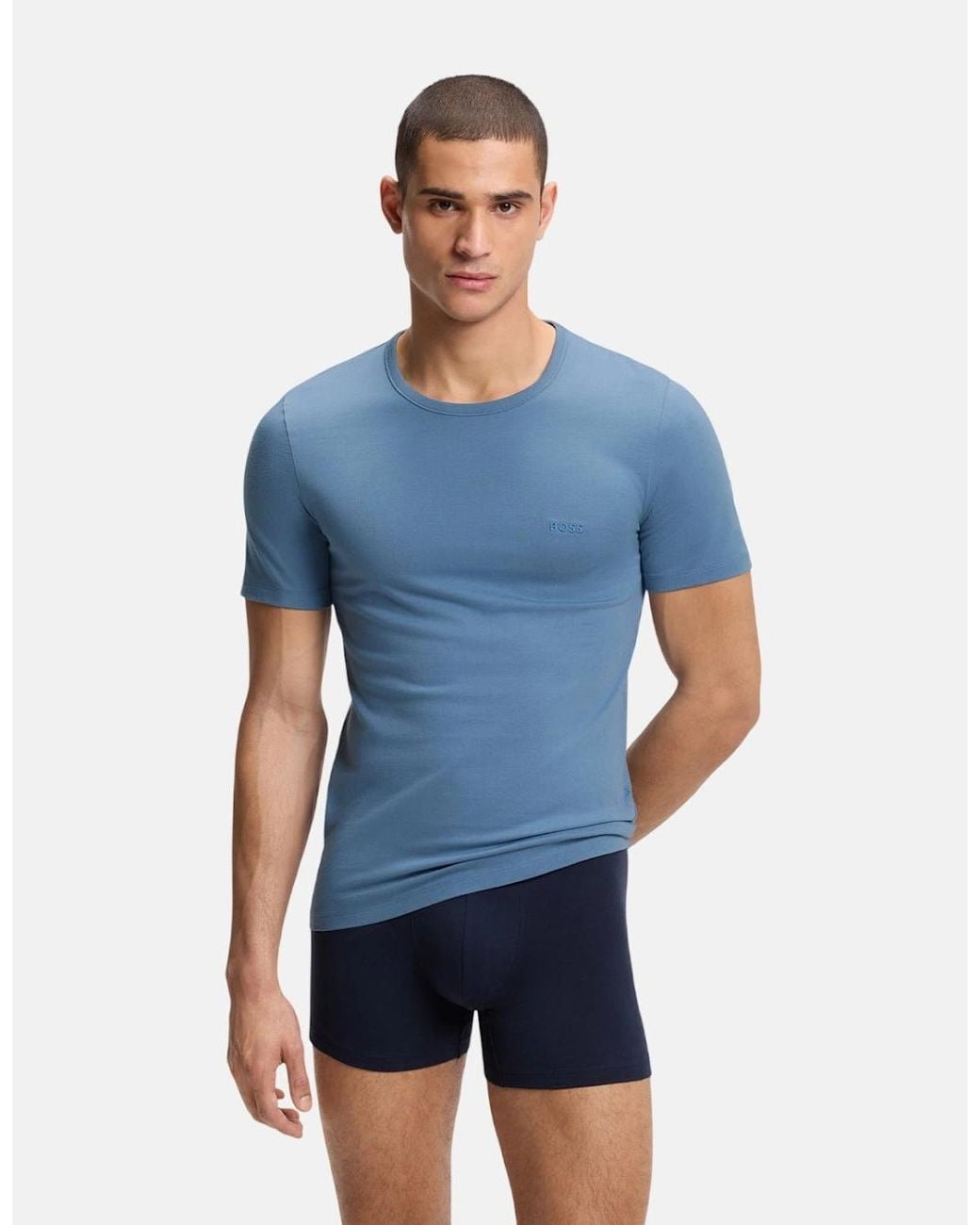 Boss Blue Boss 3-Pack Cotton T-Shirts Sky for men