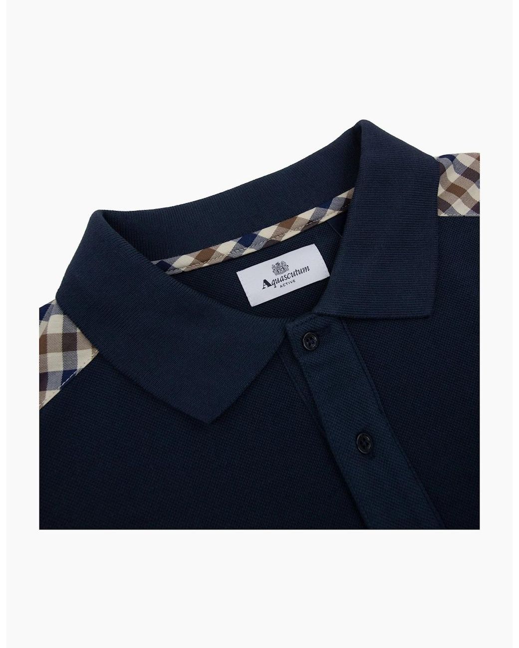 Aquascutum Blue Stripes Piquet L/Polo 11 for men