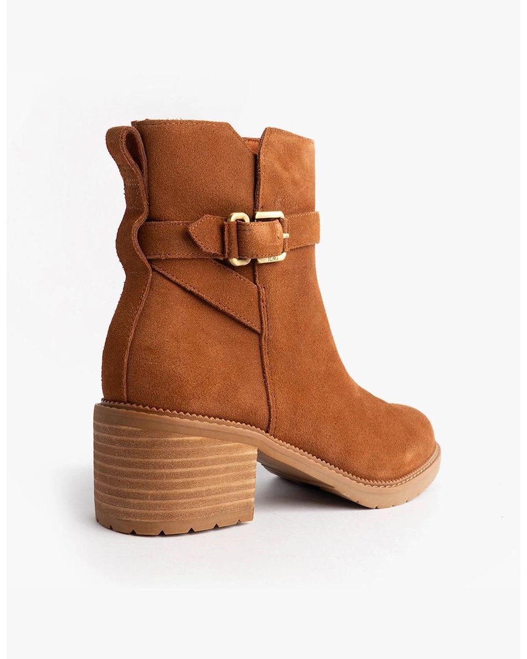 TOMS Brown Hailey Buckle Ankle Boots