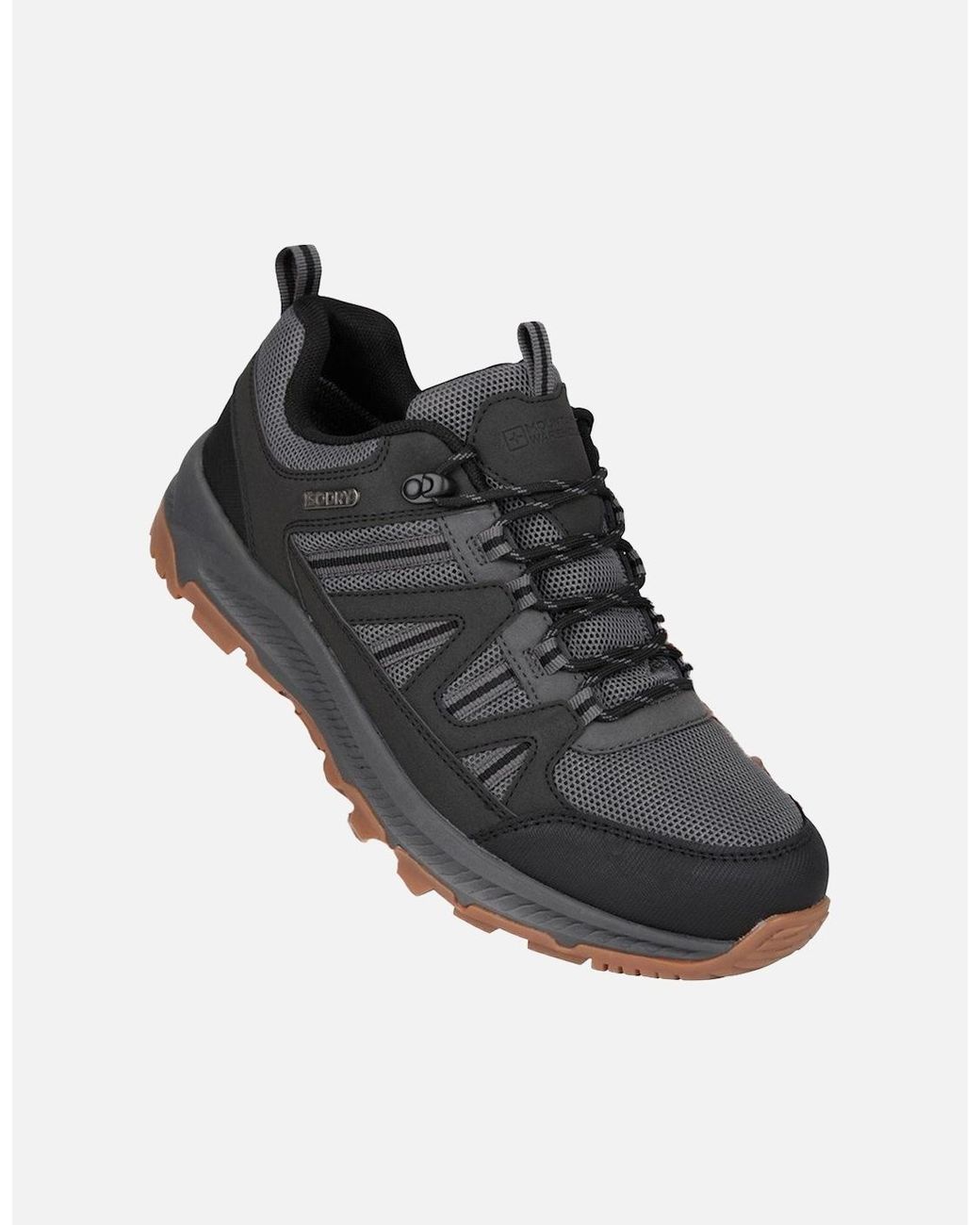 Mountain Warehouse Black Route Suede Waterproof Outdoor Walking Shoes for men