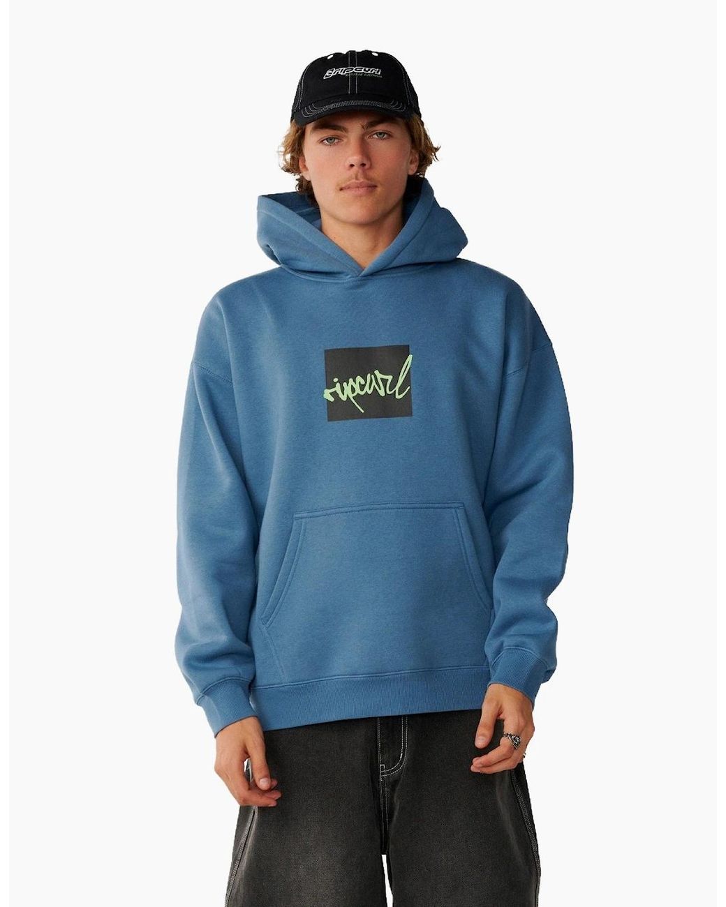 Rip Curl Blue Rip Curl Rip Script Icon Hoodie for men