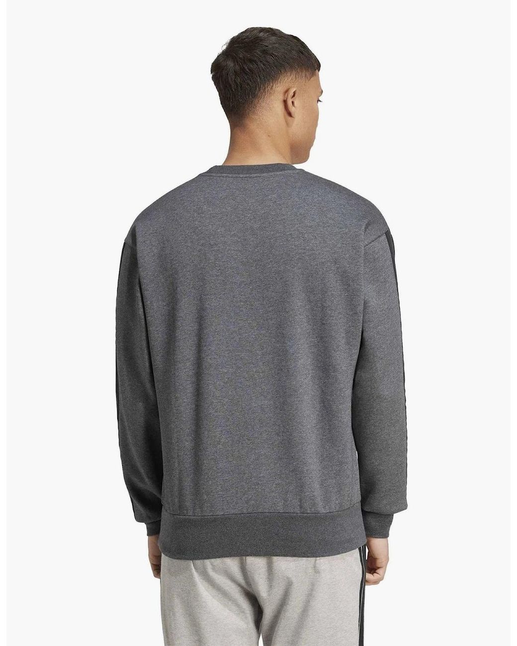 Adidas Gray Crew Neck Long Sleeve Sweatshirt for men