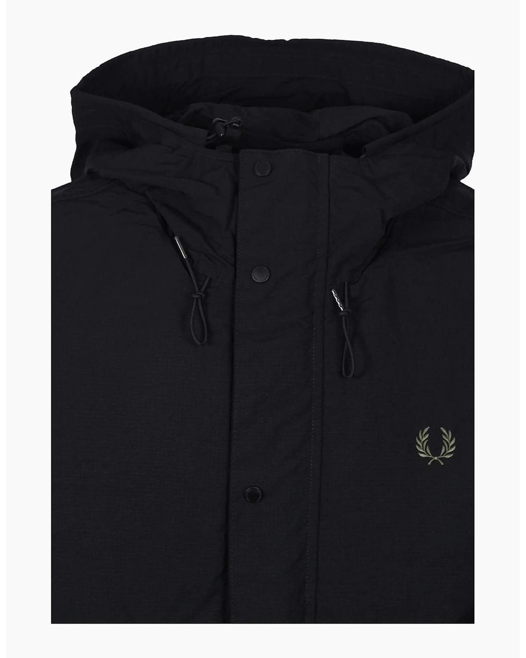 Fred Perry Blue Cropped Ripstop Parka for men