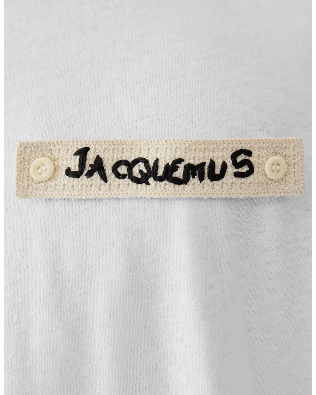 Jacquemus White Crochet Logo T-Shirt for men