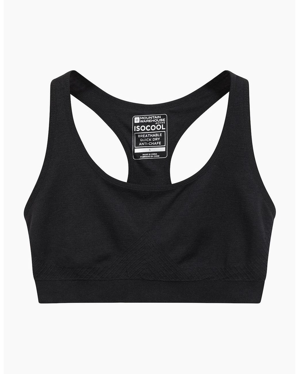 Mountain Warehouse Black Ladies Anti-Chafe Seamless Sports Bra