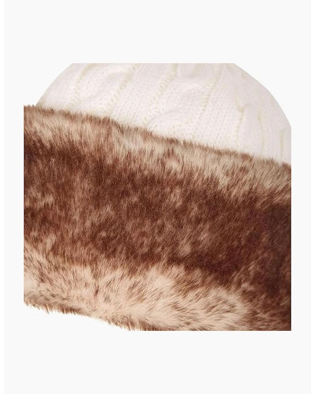 Mountain Warehouse White Ladies Faux Fur Winter Hat