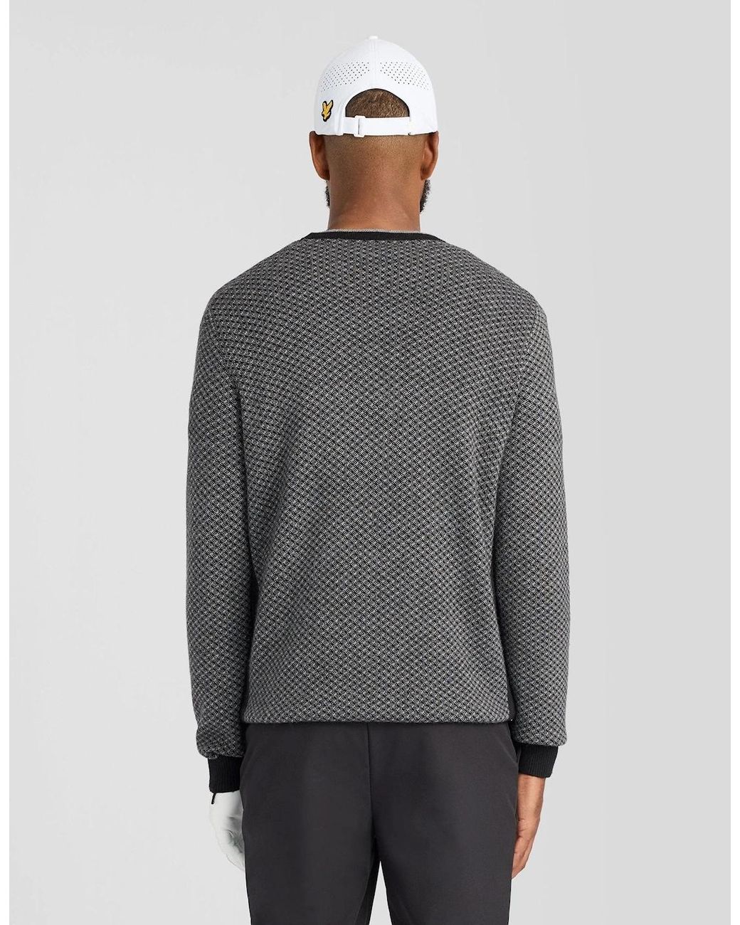 Lyle & Scott Gray Cashmere Blend Crew Neck Jumper for men