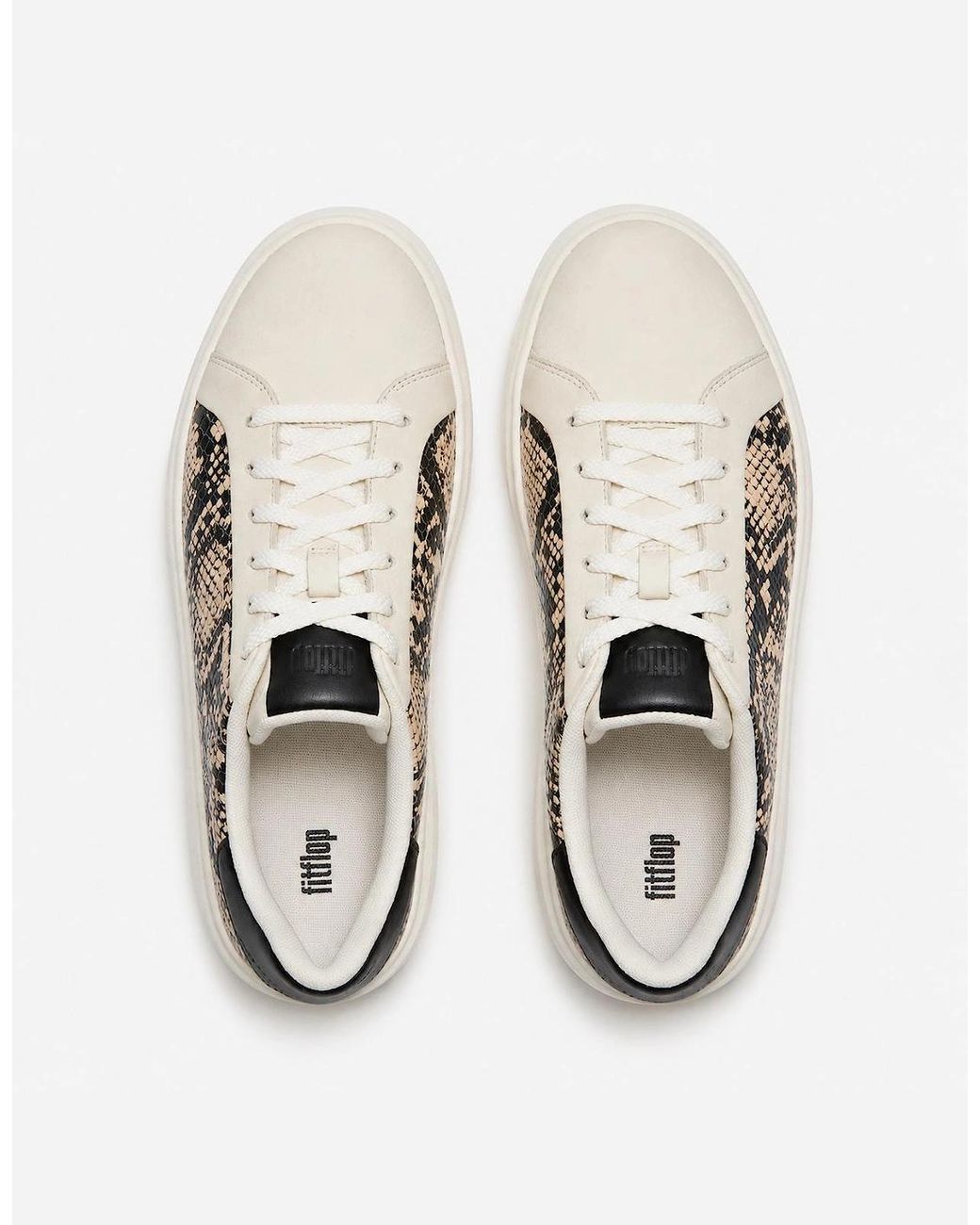 Fitflop Natural Rtg Suede Snake Casual Trainers Hazy Taupe