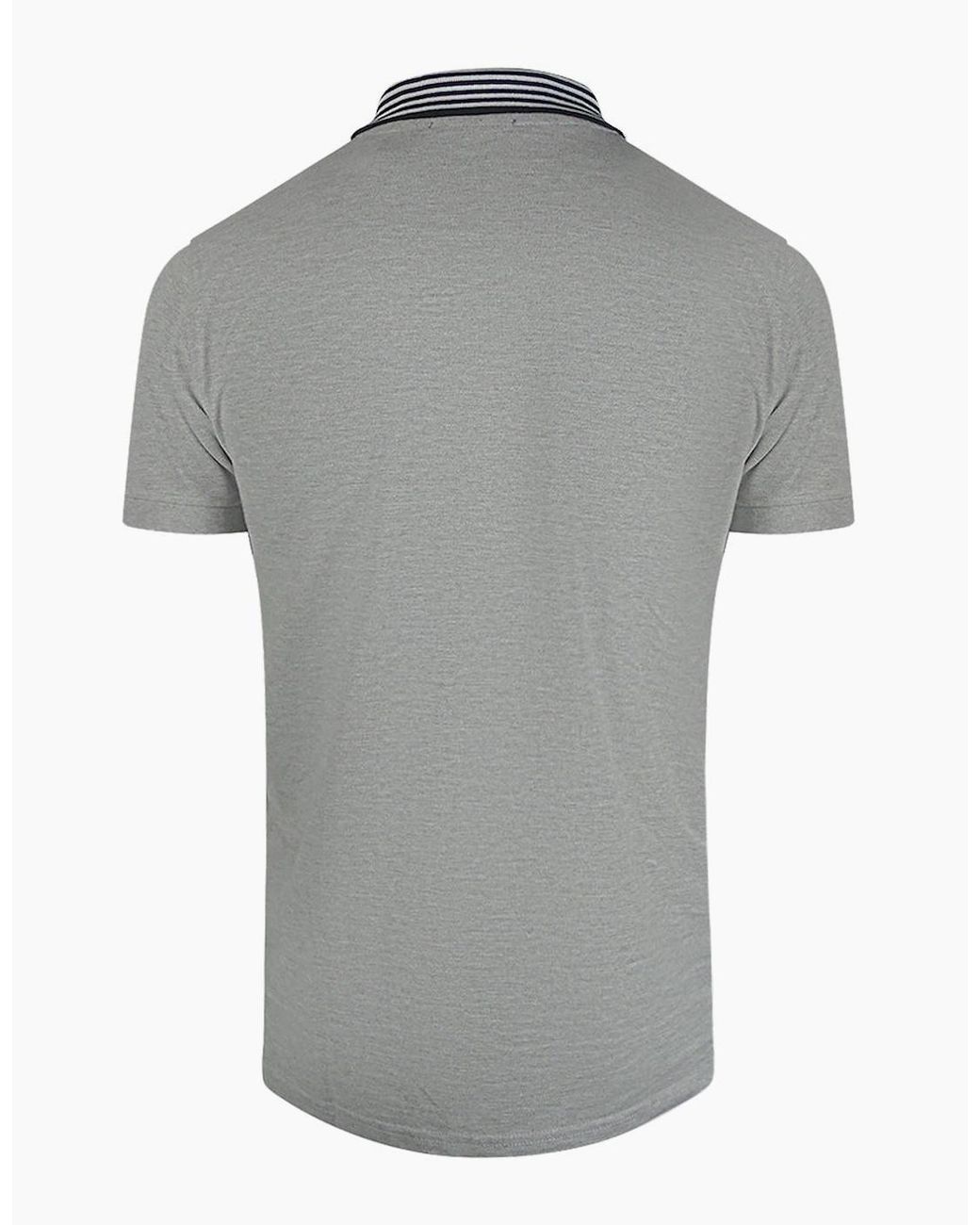 Roberto Cavalli Gray Cavalli Class Striped Collar Polo Shirt for men