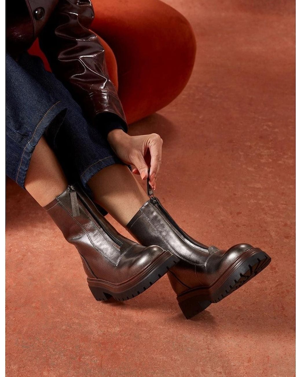 Hush Puppies Metallic Roxanna Zip Boot Ankle Boots