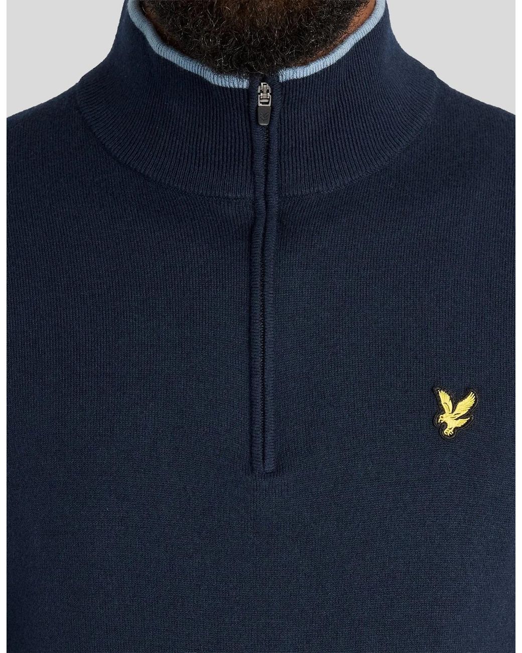 Lyle & Scott Blue Windbreaker 1/4 Zip Jumper for men