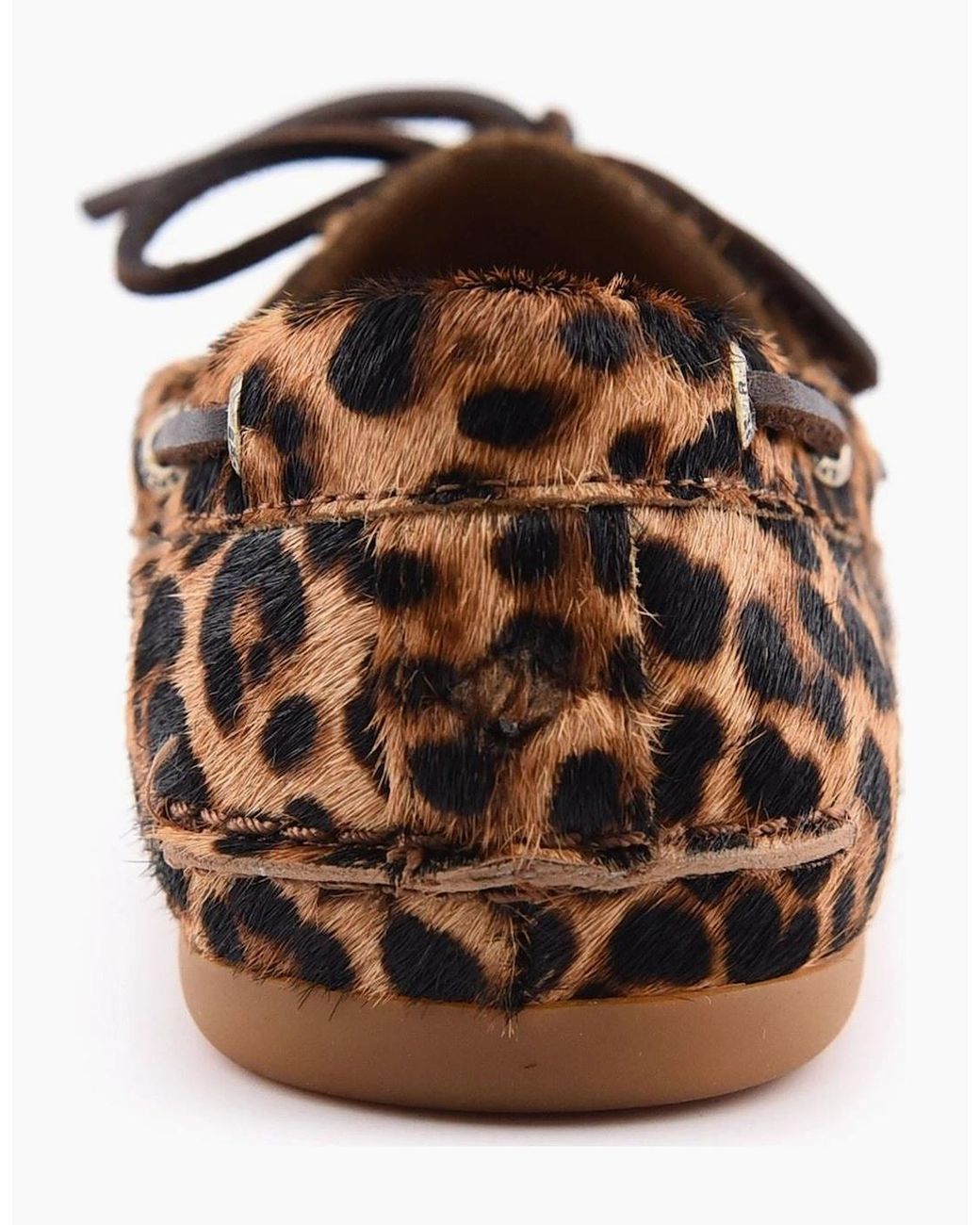 Sperry Top-Sider Brown Sperry Slimboat Leather Leopard Standard Boat Shoes