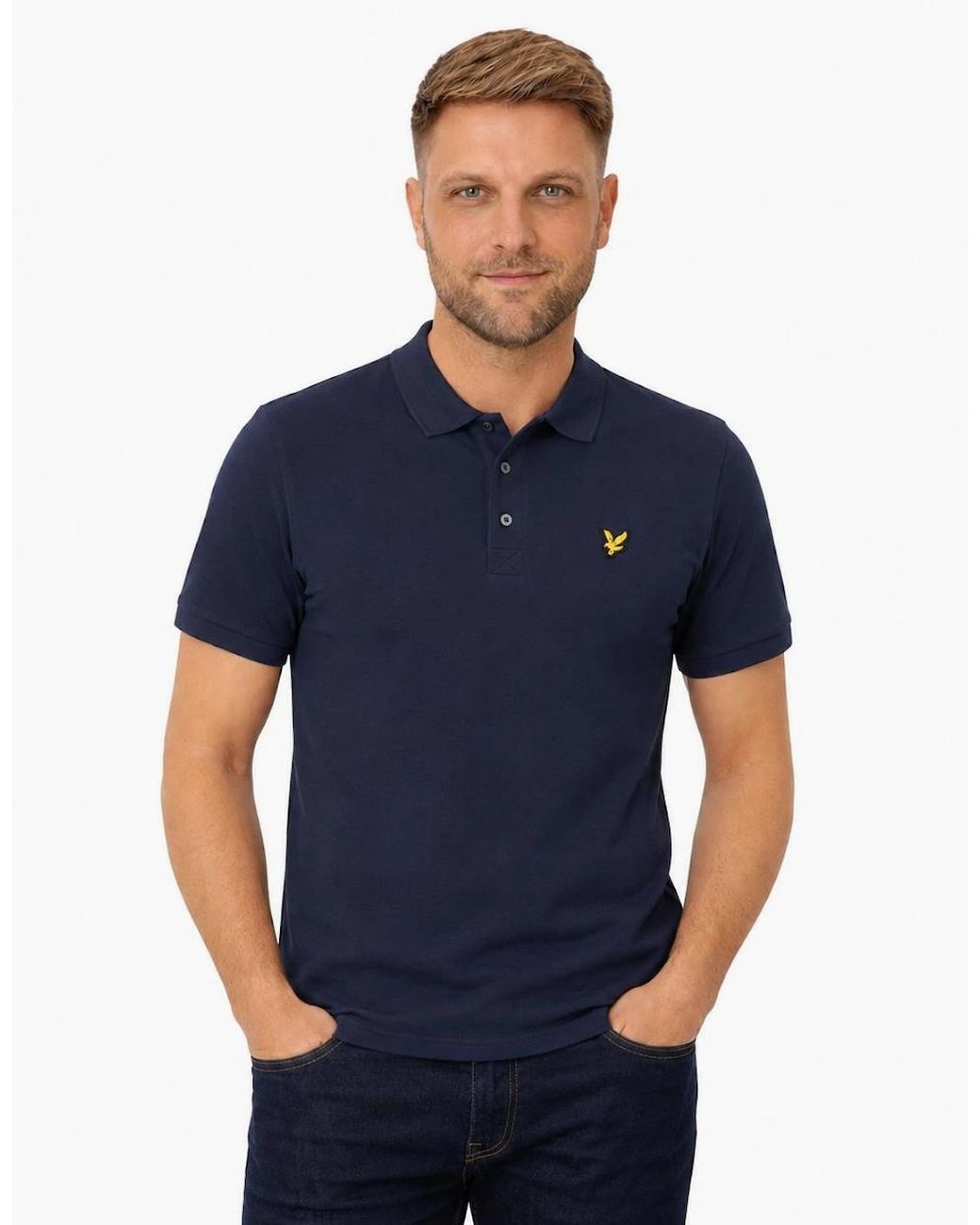Lyle & Scott Blue Lyle & Scott Plain Polo Shirt Dark for men