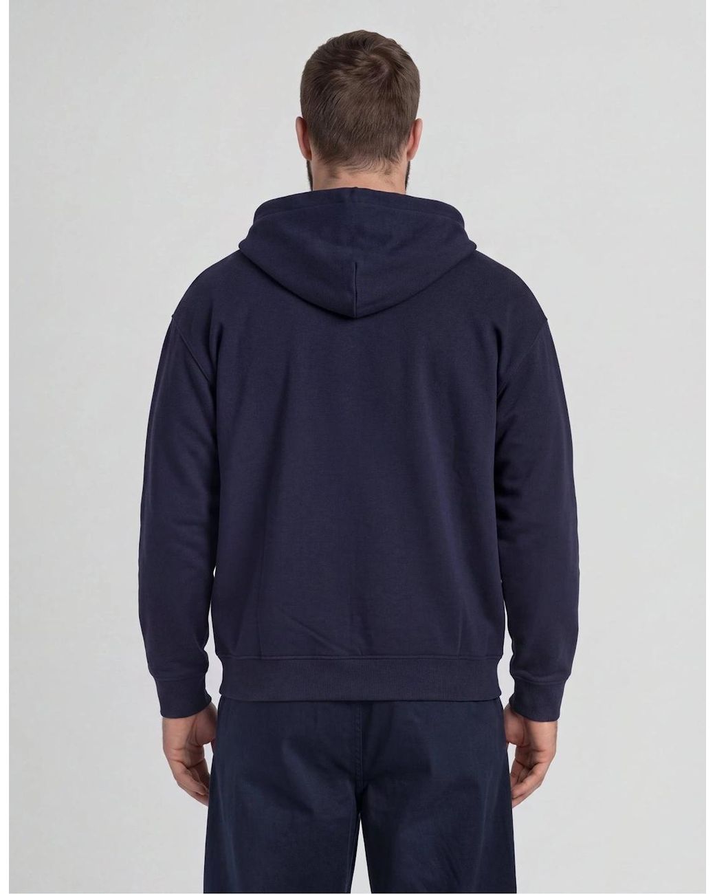 Lyle & Scott Blue Loopback Cotton Full Zip Hoodie for men