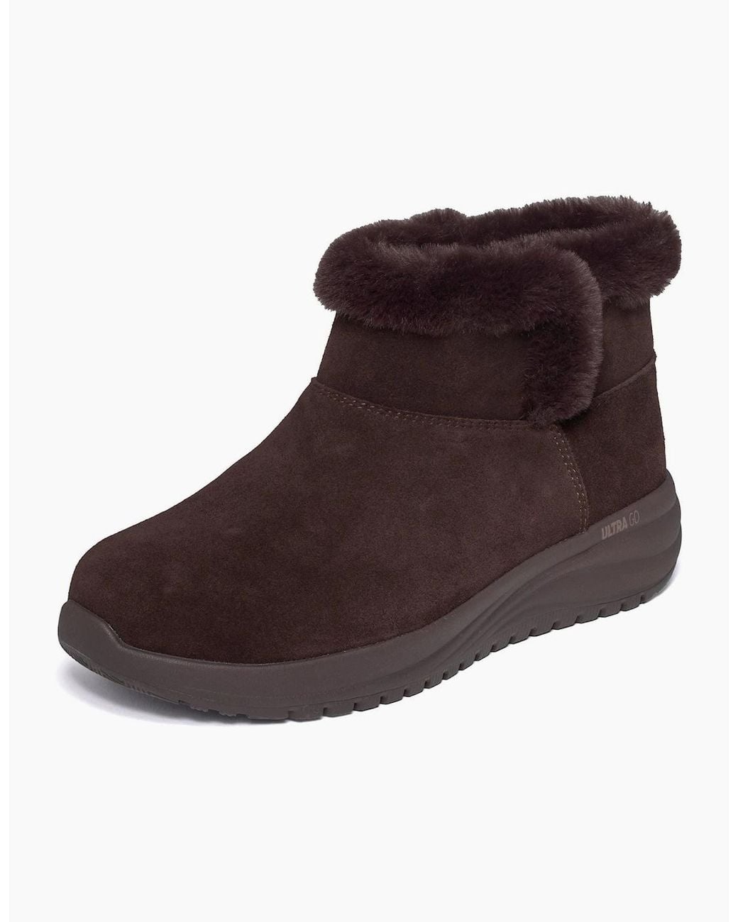 Skechers Brown On-The-Go Stellar Cozy Step Leather Winter Ankle Boots