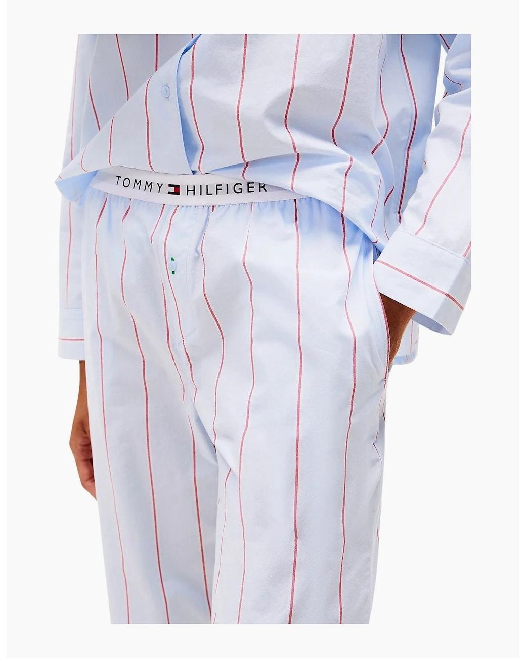 Tommy Hilfiger White Heritage Stripe Woven Poplin Pyjama Bottoms, Sweet