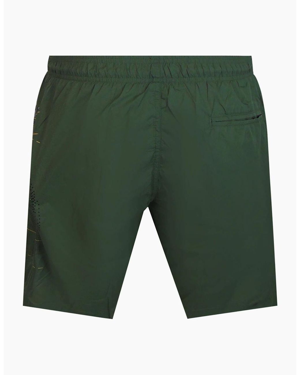 Philipp Plein Green Plein Sport Golden Tiger Long Swim Shorts