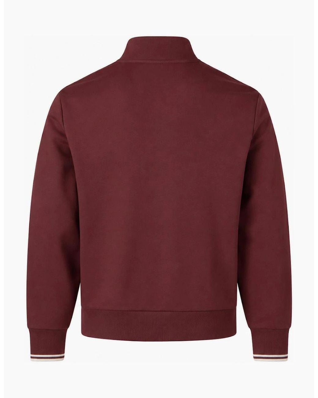 Fred Perry Red Half Zip Sweatshirt Oxblood/Ecru for men