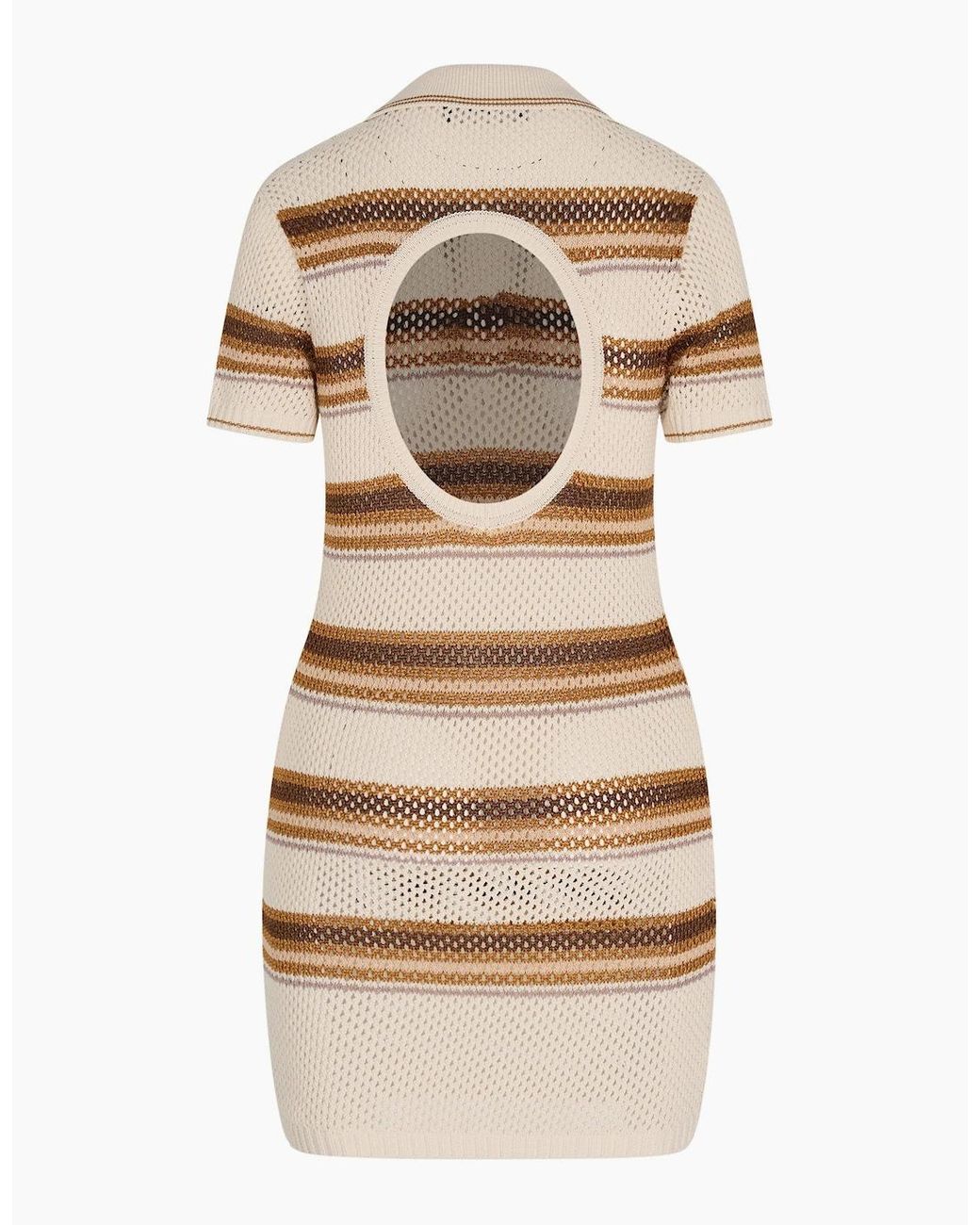 Amiri Natural Ma Striped Polo Mini Dress