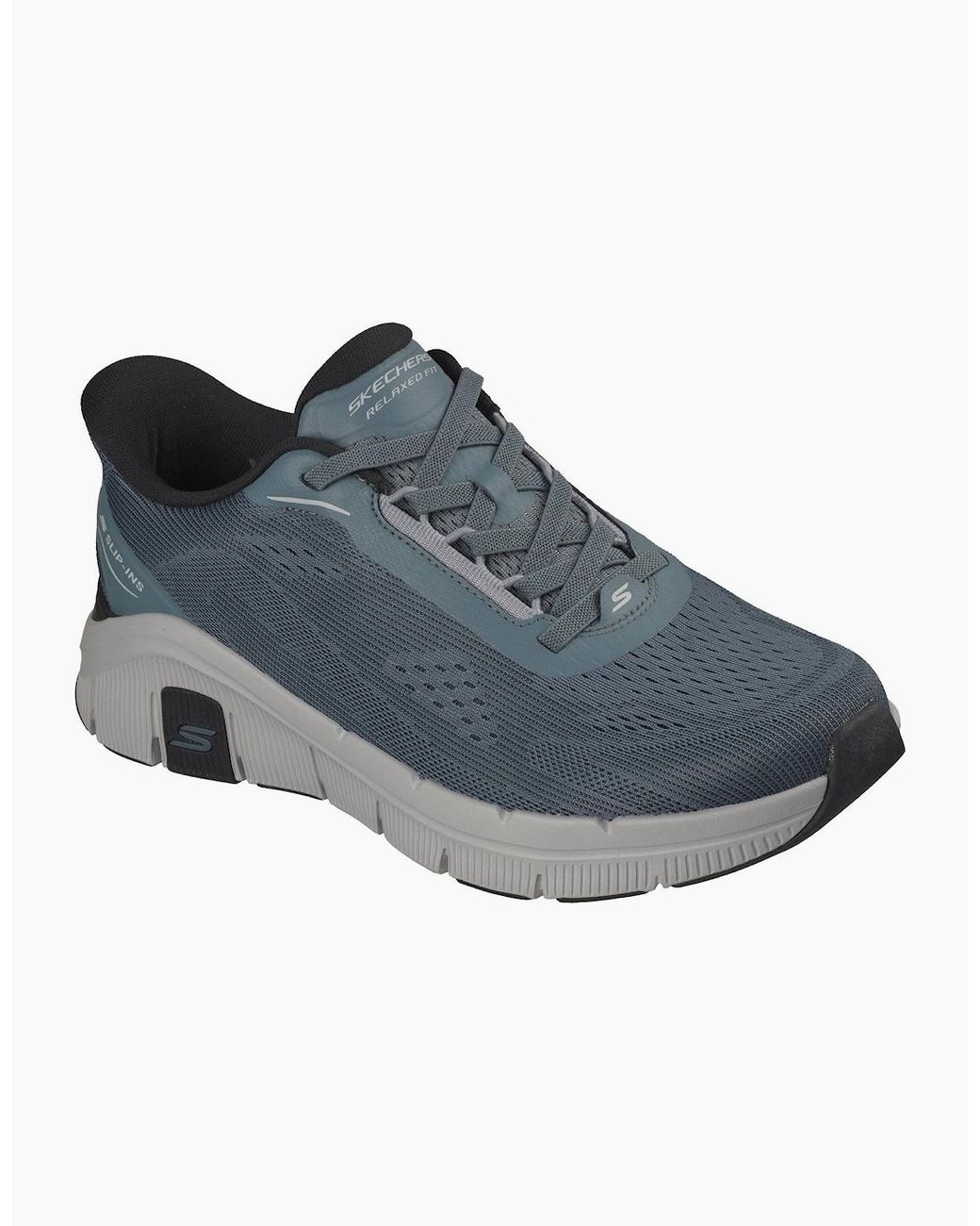 Skechers Blue Relaxed Fit Flex Zayder Textile Slate Mesh/Synthetic Trainers for men