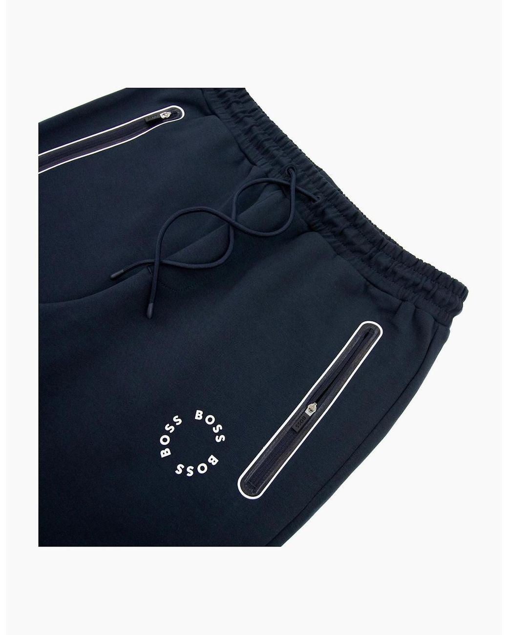 Boss Blue Hadiko 2 Cotton-Blend Tracksuit Bottoms With Raise 402 for men