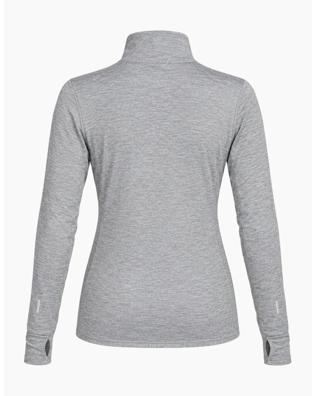 Nike Gray Swift Uv Protection 1/4-Zip Smoke Running Top