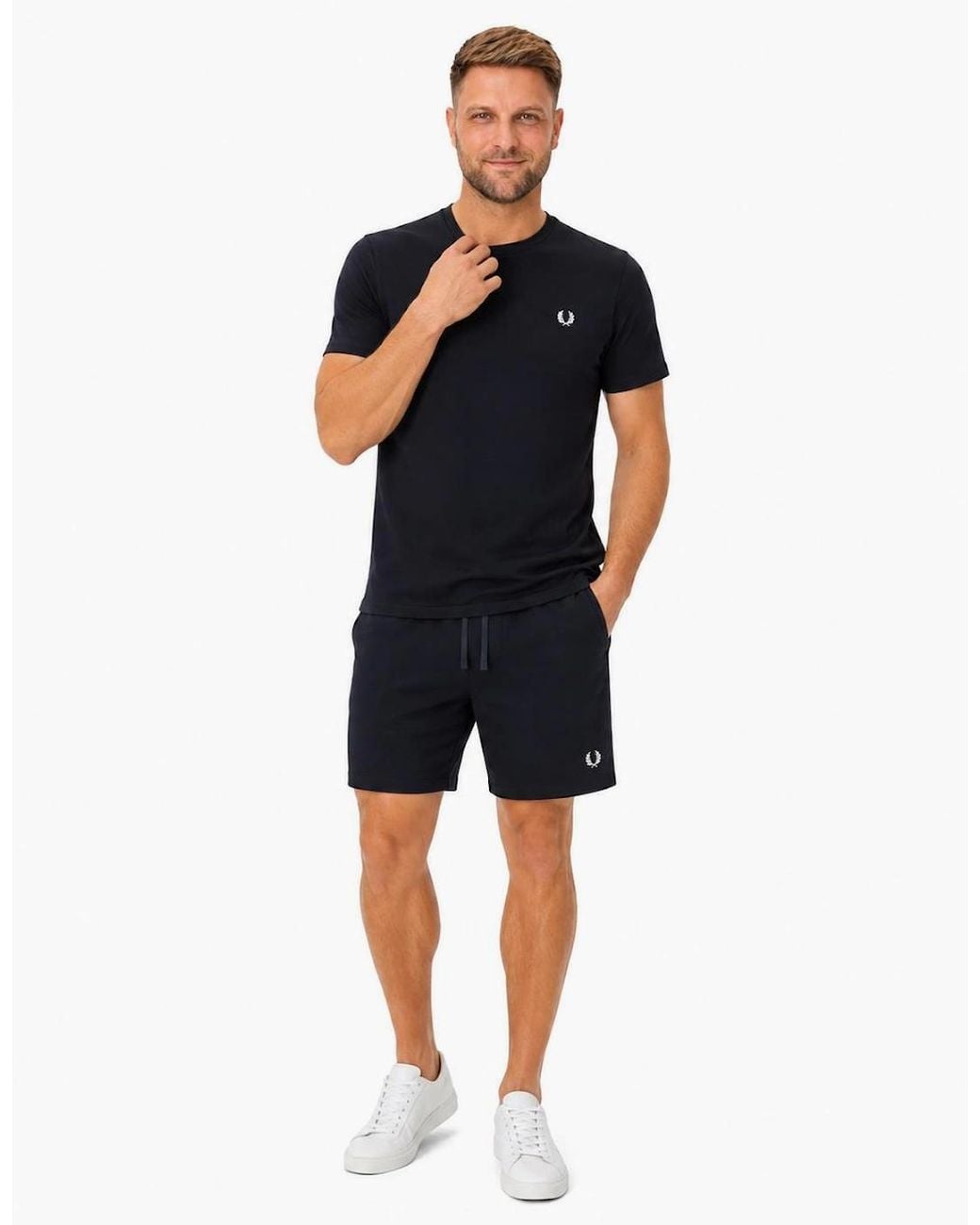 Fred Perry Blue Swim Shorts for men
