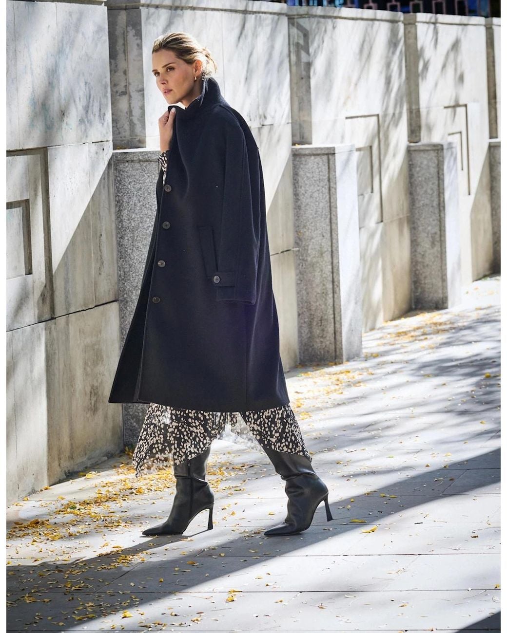 Live Unlimited London Blue Wool Blend Tailored Coat