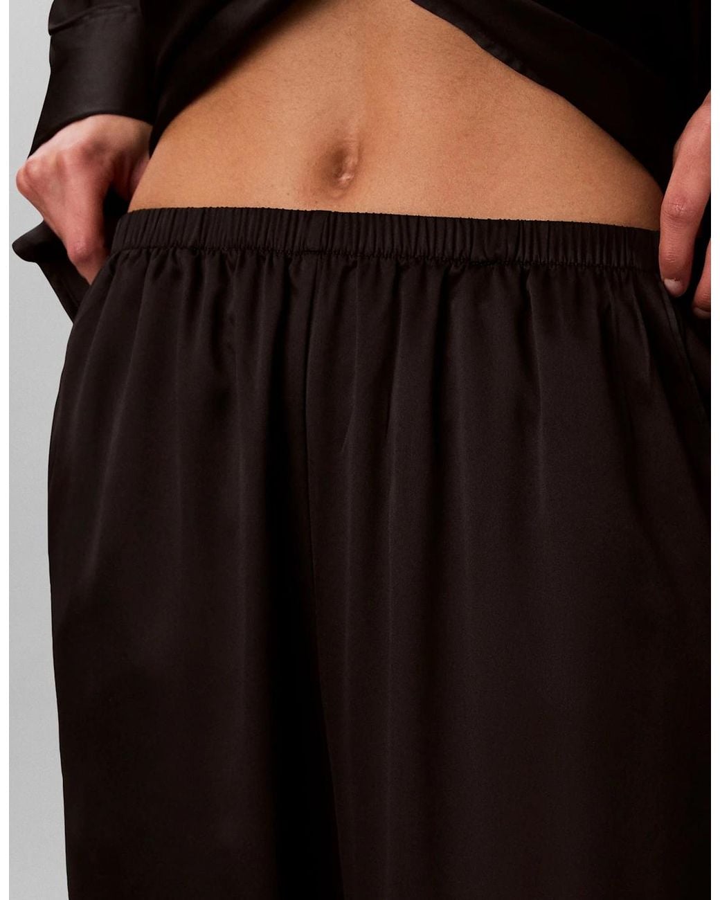 Calvin Klein Black Satin Set Pyjama Set